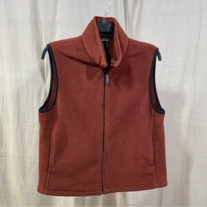 Woolrich Burnt Orange Zippered Fleece Vest